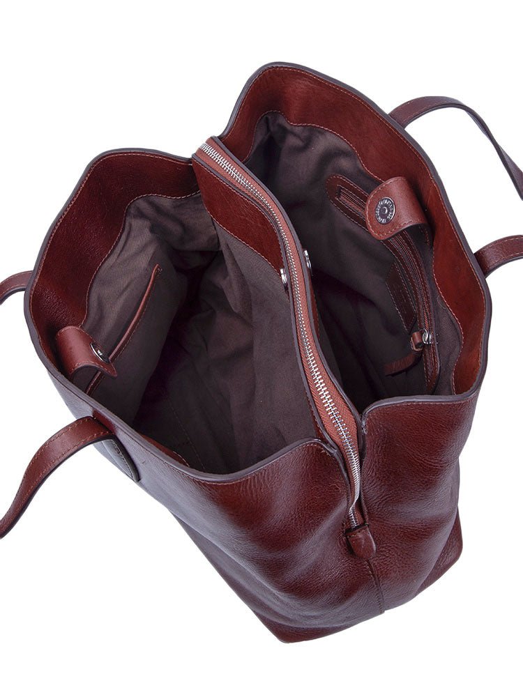 Polo Osaka Leather Multi Shopper Handbag | Brown - iBags - Luggage & Leather Bags