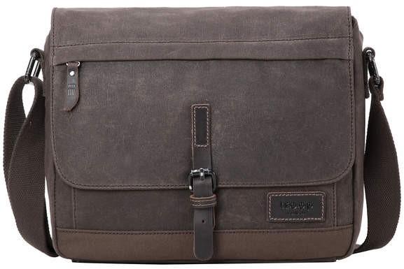 Troop London Heavy Wax Cotton Canvas Utility Messenger Bag | Dark Brown - iBags.co.za