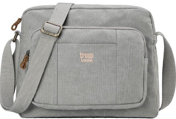 Troop London Organic Cotton Across Body Bag | Ash Grey - iBags.co.za
