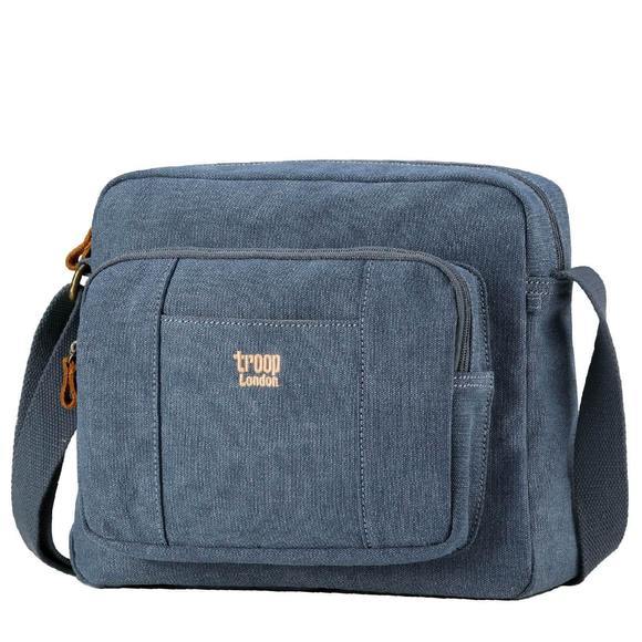 Troop London Organic Cotton Across Body Bag | Blue - iBags.co.za