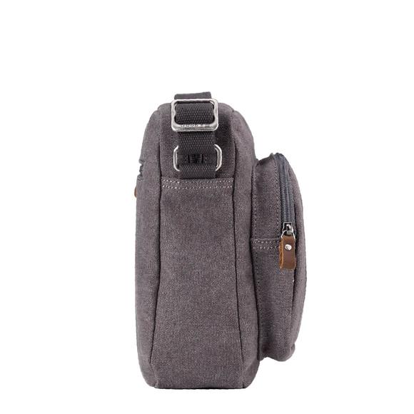 Troop London Organic Cotton Across Body Bag | Charcoal - iBags.co.za