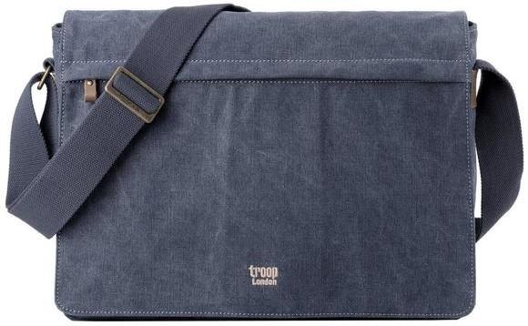 Troop London Organic Cotton Laptop Large Messenger Bag | Blue - iBags.co.za