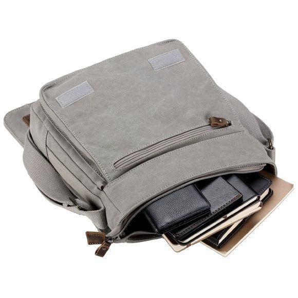 Troop London Organic Cotton Reporter Bag | Ash Grey - iBags.co.za