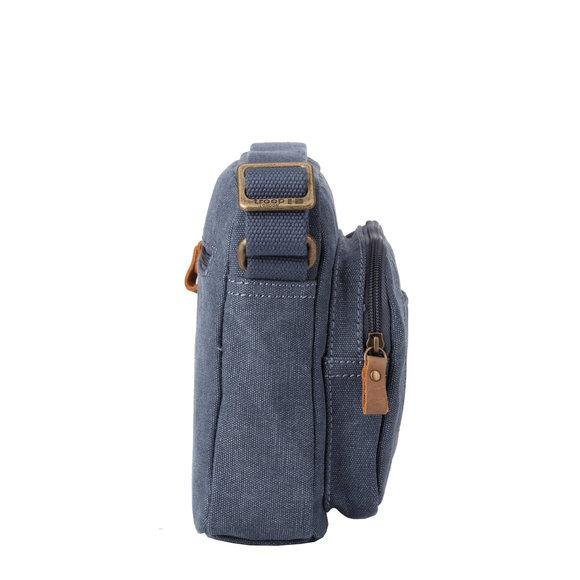 Troop London Organic Cotton Shoulder Small | Blue - iBags.co.za