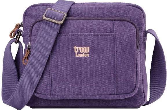 Troop London Organic Cotton Shoulder Small | Purple - iBags.co.za