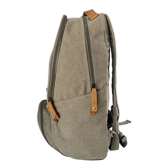 Troop London Organic Cotton Utility Back Pack Bottom Pocket | Khaki - iBags.co.za