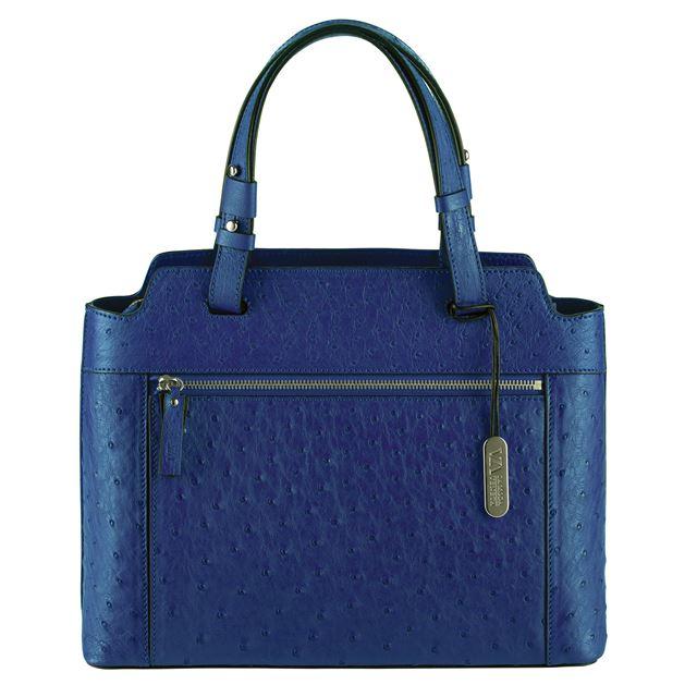 Via Veneta Faith Leather Medium Structured Handbag | Mod Blue - iBags.co.za