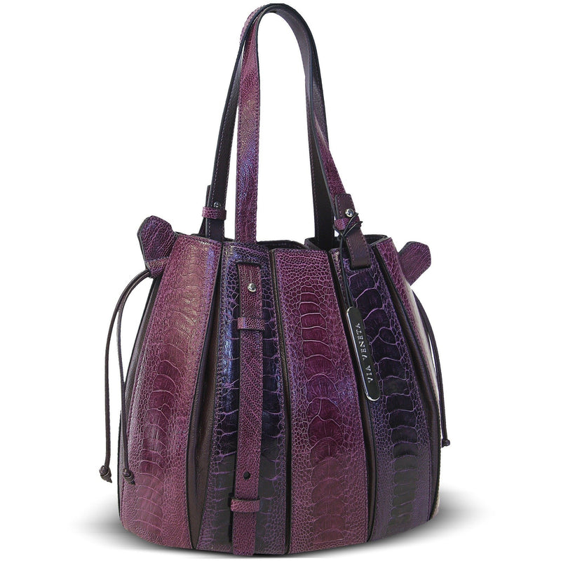 Via Veneta Fern Leather Medium Over The Shoulder Bag | Lilac - iBags.co.za