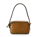 Via Veneta Ostrich Leather Quill Compact Handbag | Rum - iBags.co.za