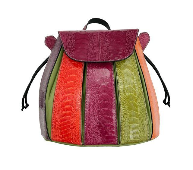 Via Veneta Ostrich Leg Leather Ladies Backpack | Multi - iBags.co.za