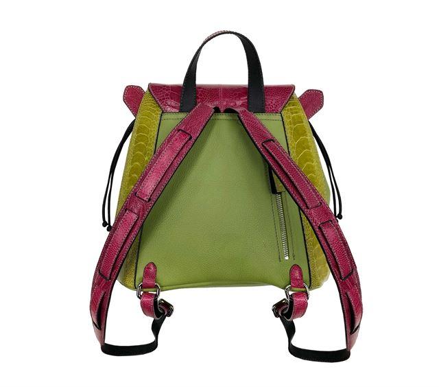 Via Veneta Ostrich Leg Leather Ladies Backpack | Multi - iBags.co.za