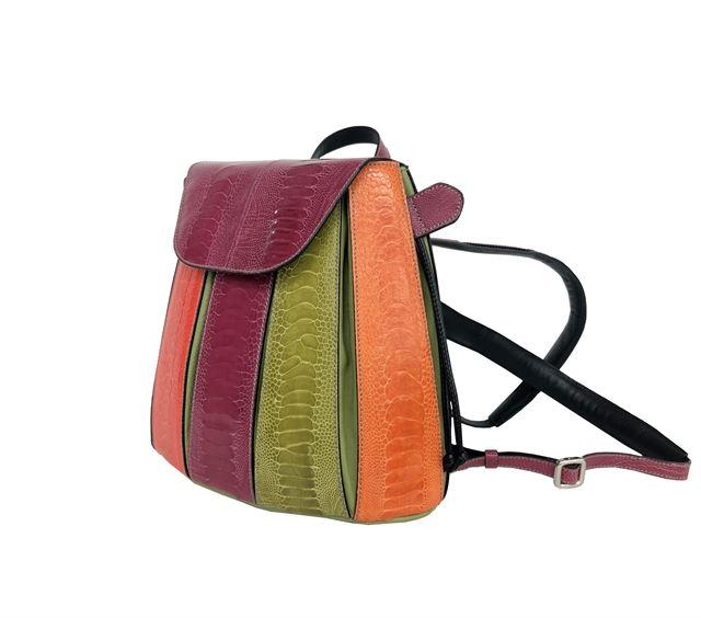 Via Veneta Ostrich Leg Leather Ladies Backpack | Multi - iBags.co.za