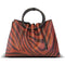Via Veneta Pito Leather Gathered Circular Handle Handbag | Zebra Print - iBags.co.za
