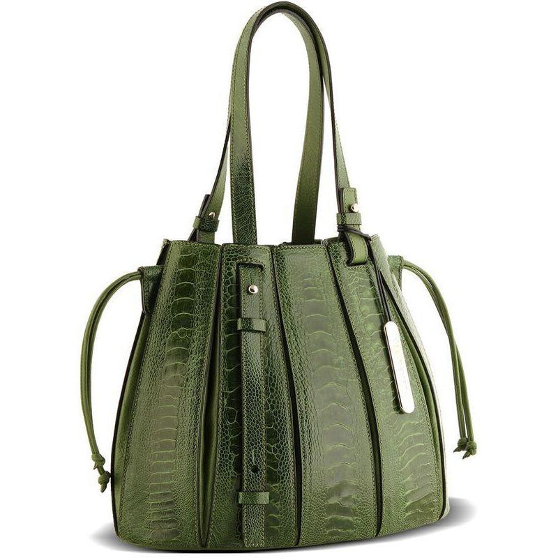 Via Veneta Provoque Fern Ostrich Leg Handbag | Green - iBags.co.za