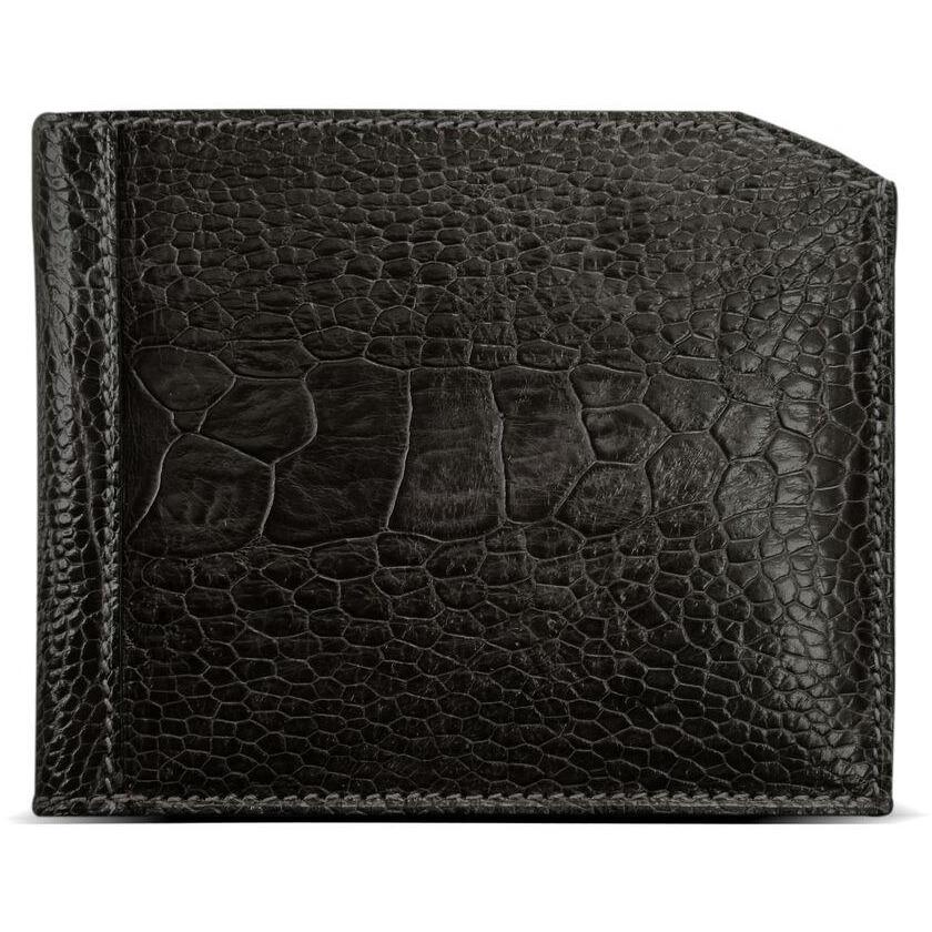 Via Veneta Provoque Ostrich Hipster Coin Wallet | Black - iBags.co.za