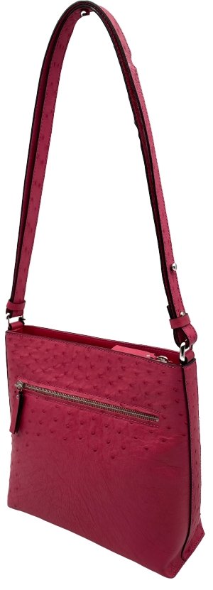 Via Veneta Vera Ostrich Quill Leather Handbag | Pink - iBags.co.za