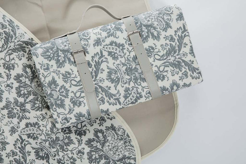 Yuppie Grey Damask Picnic/Beach Rug Med - iBags - Luggage & Leather Bags
