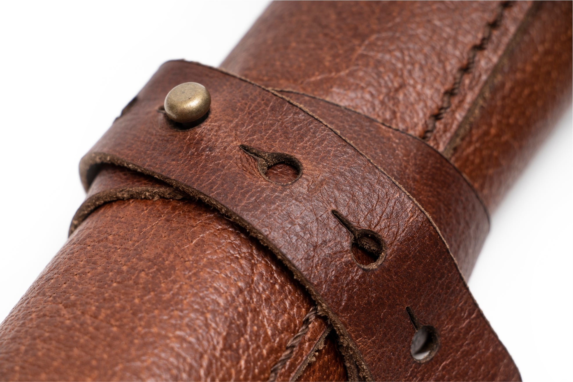 Yuppie Leather Cable Roll-Up Bag | Brown - iBags - Luggage & Leather Bags