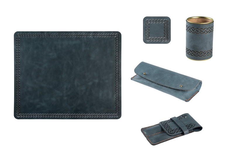 Yuppie Leather Deskpad 7-Pce Set - iBags - Luggage & Leather Bags