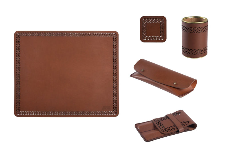 Yuppie Leather Deskpad 7-Pce Set - iBags - Luggage & Leather Bags