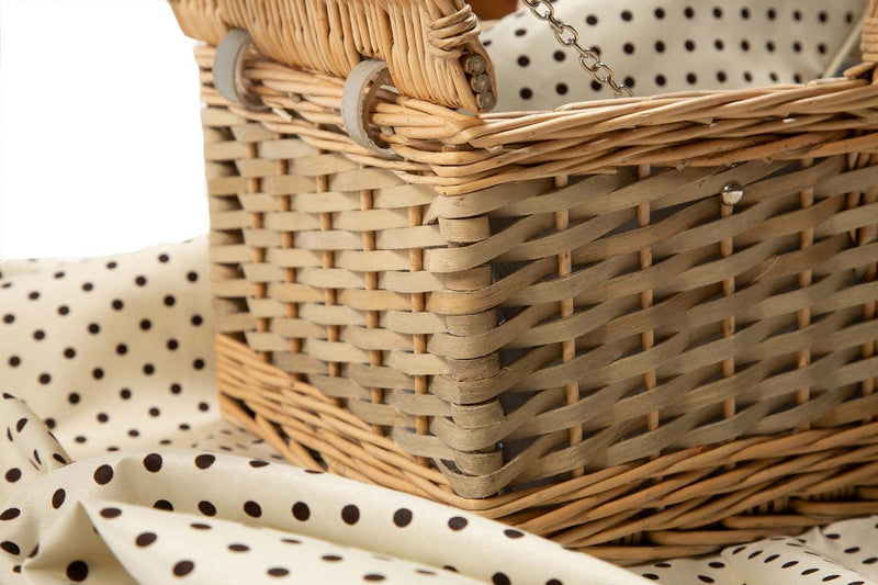 Yuppie Polka Picnic Basket (4 Person) - iBags - Luggage & Leather Bags