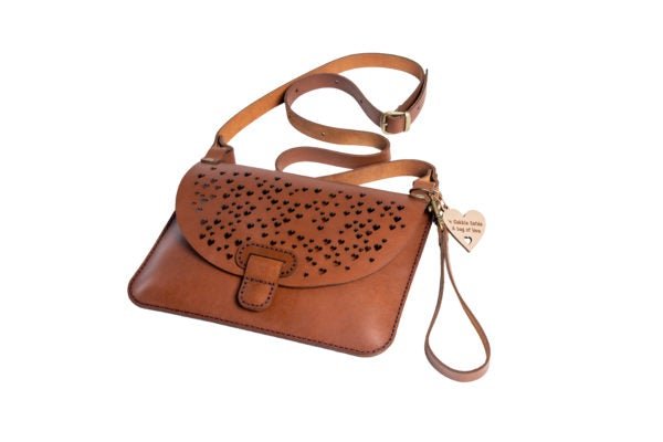 Yuppie Sweetheart Genuine Leather Clutch Handbag | Engraved Inside “A Bag Of Love / ‘N Sakkie Liefde” - iBags - Luggage & Leather Bags