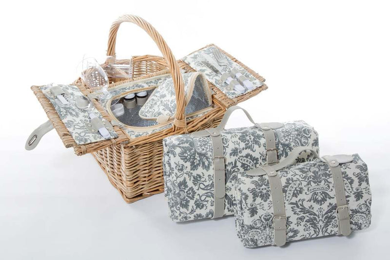 Yuppie Wine Picnic Basket – Natural Wicker (2 Persons) - iBags - Luggage & Leather Bags